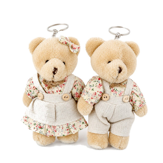 Linen Bear Keyrings — on white